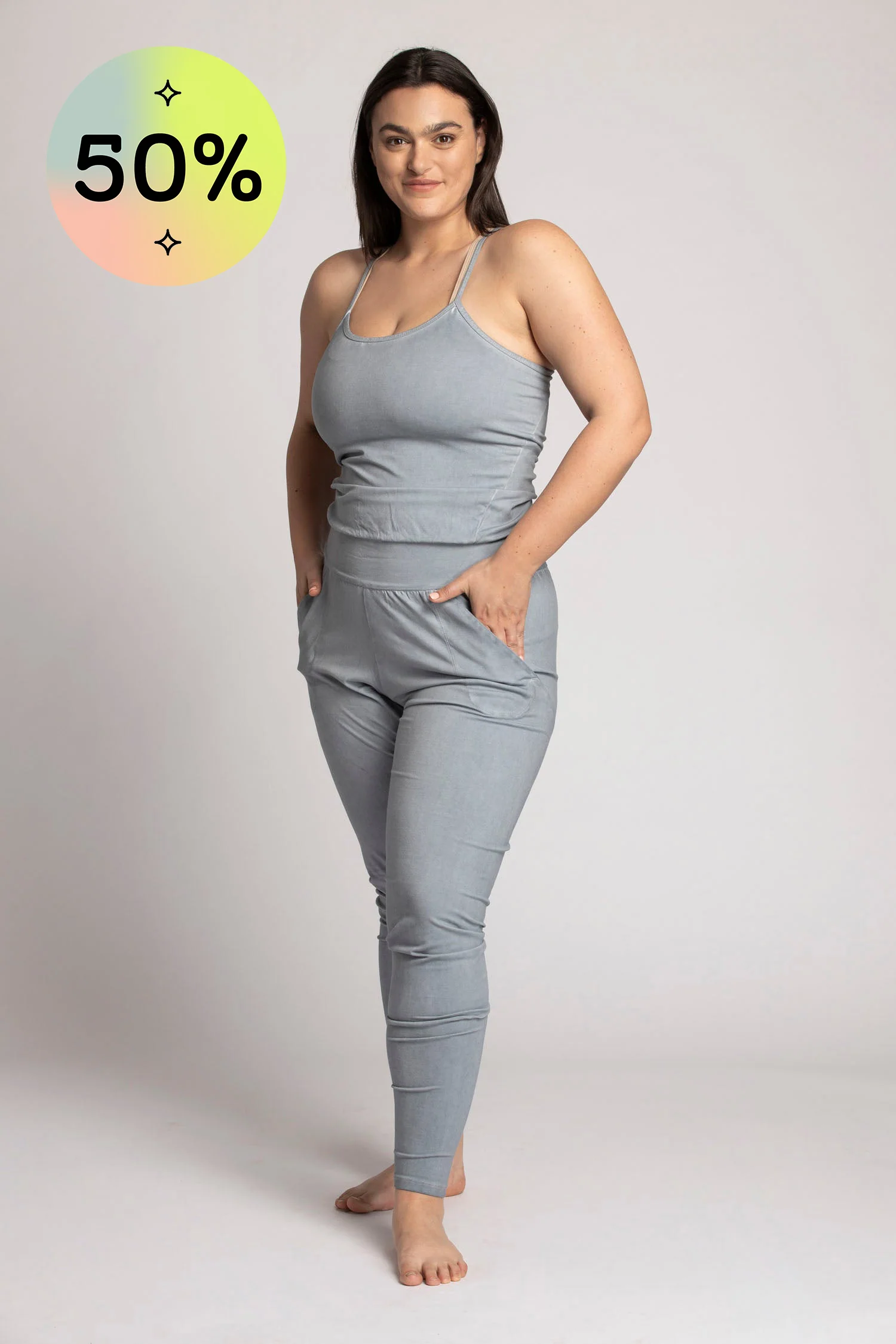 I'mPerfect Stonewash Long Jumpsuit 50%off - Image 2