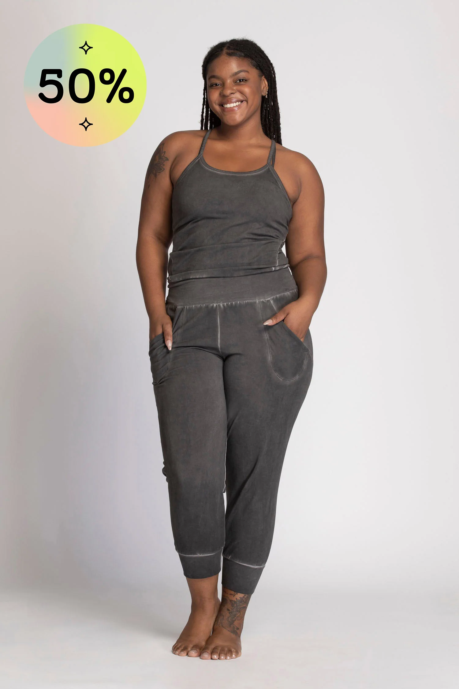 I'mPerfect Stonewash Yoga Jumpsuit 50%off - Image 8