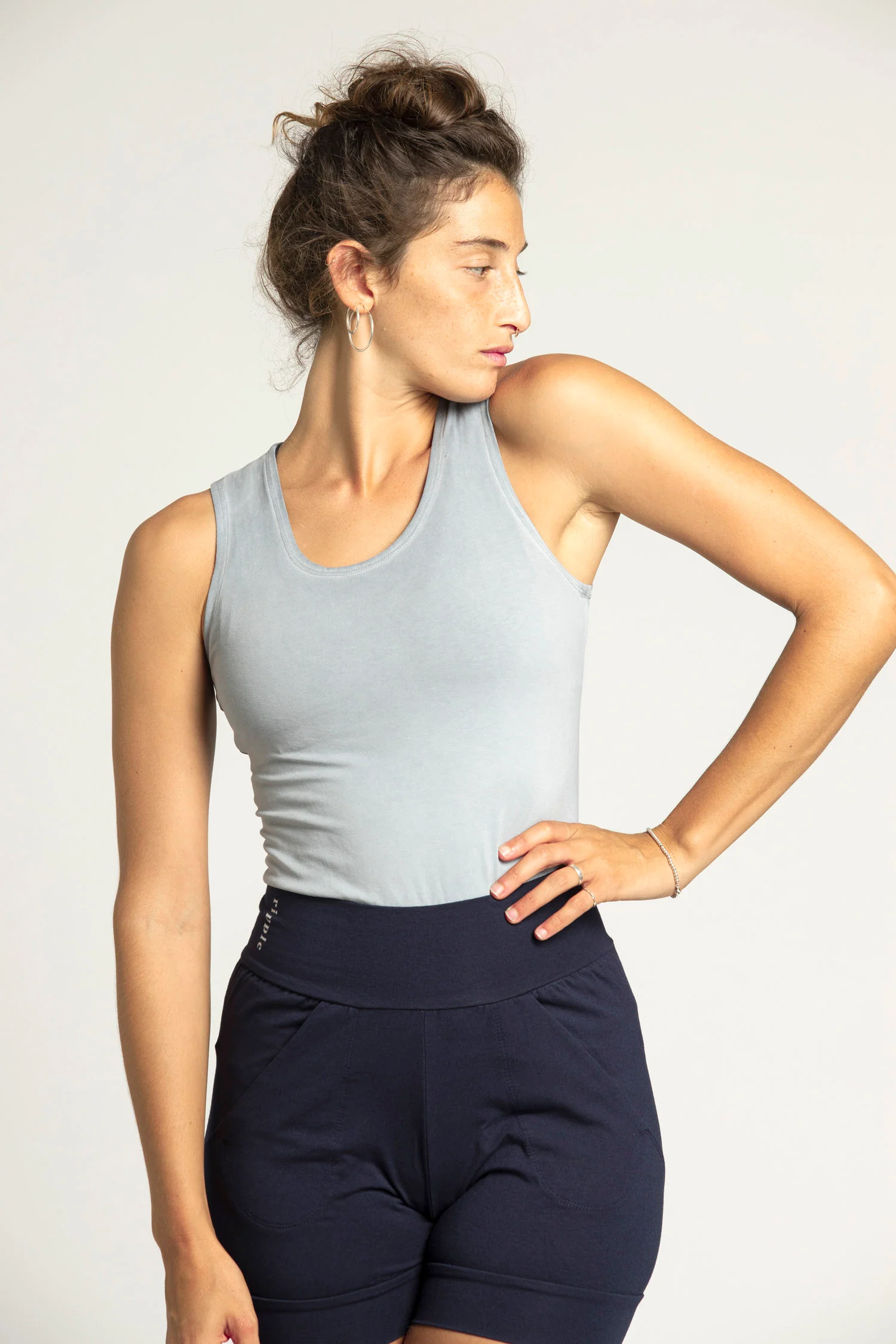 I'mPerfect Stonewash Half Moon Open Back Tank Top 50%off - Image 6