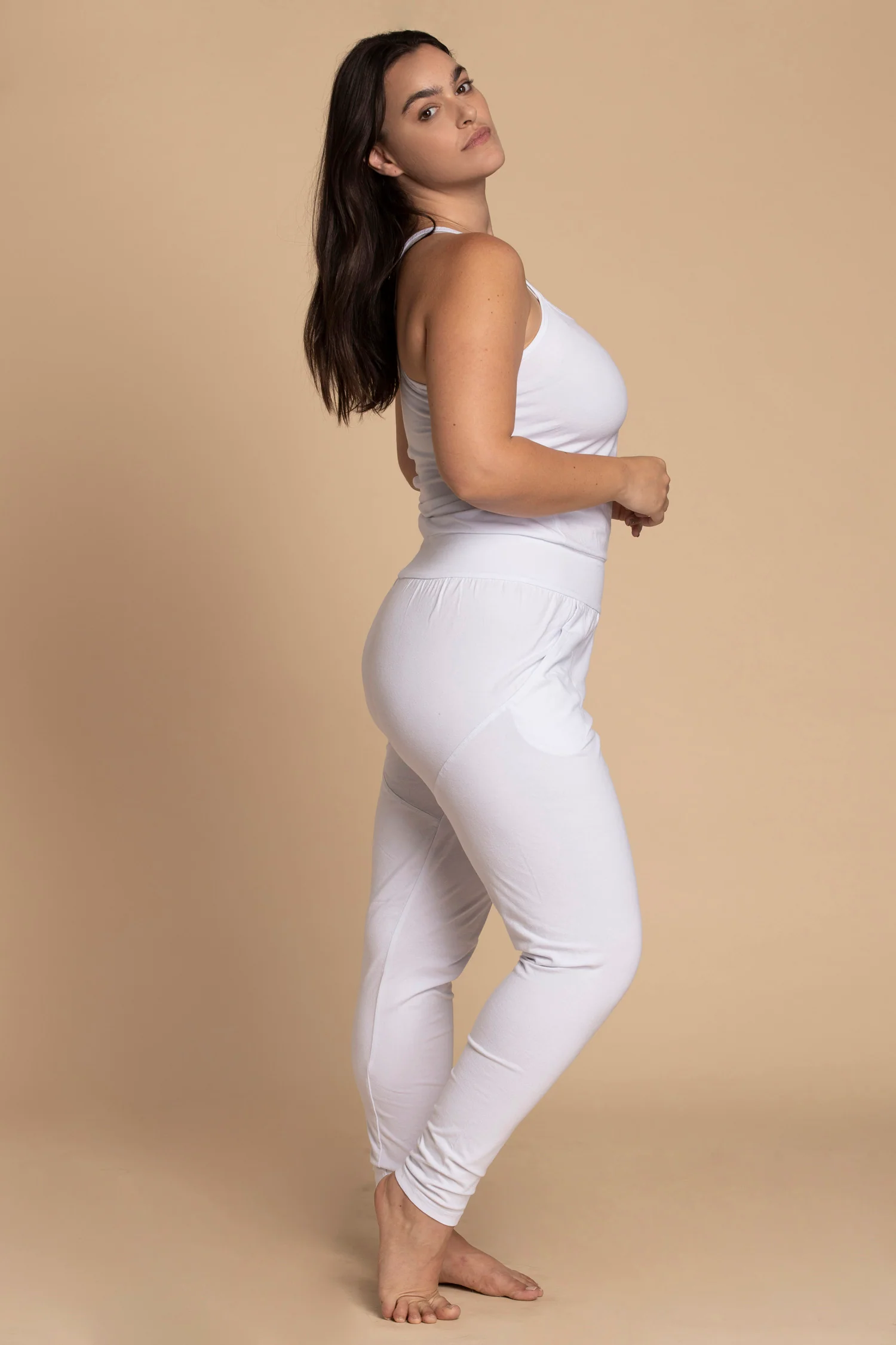 I'mPerfect Pure White Long Yoga Jumpsuit 50%off - Image 5