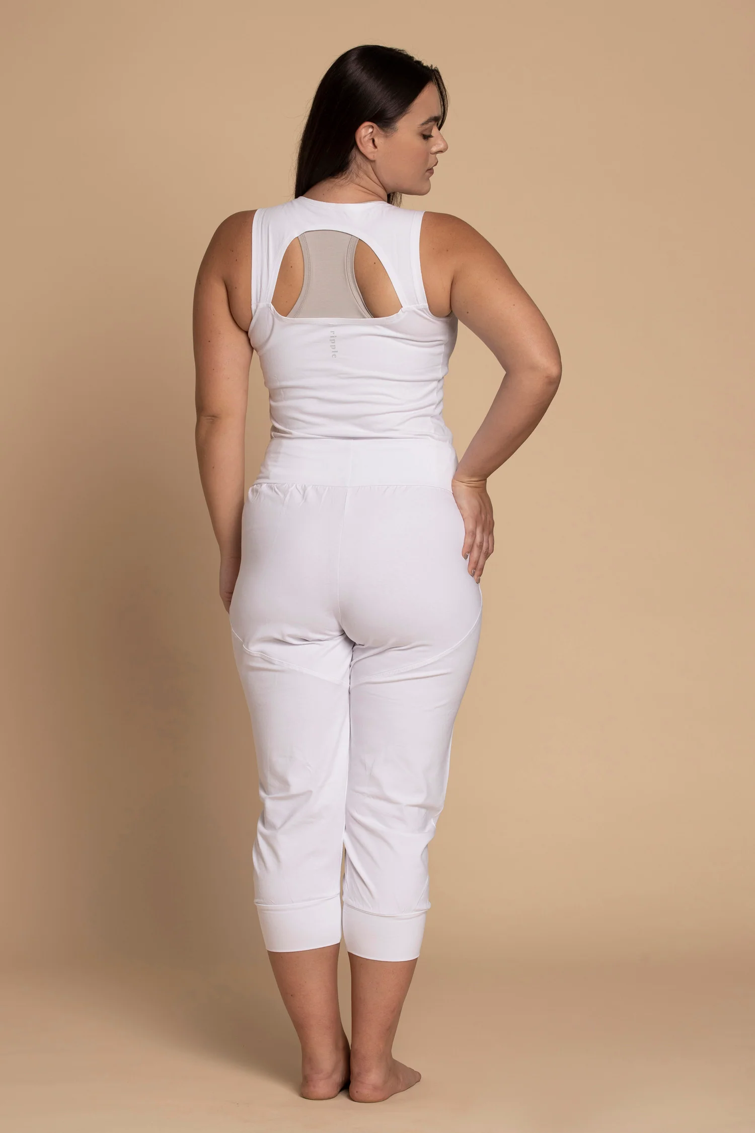 I'mPerfect Organic Cotton Pure White Slouchy Capri Yoga Pants 50%off - Image 2