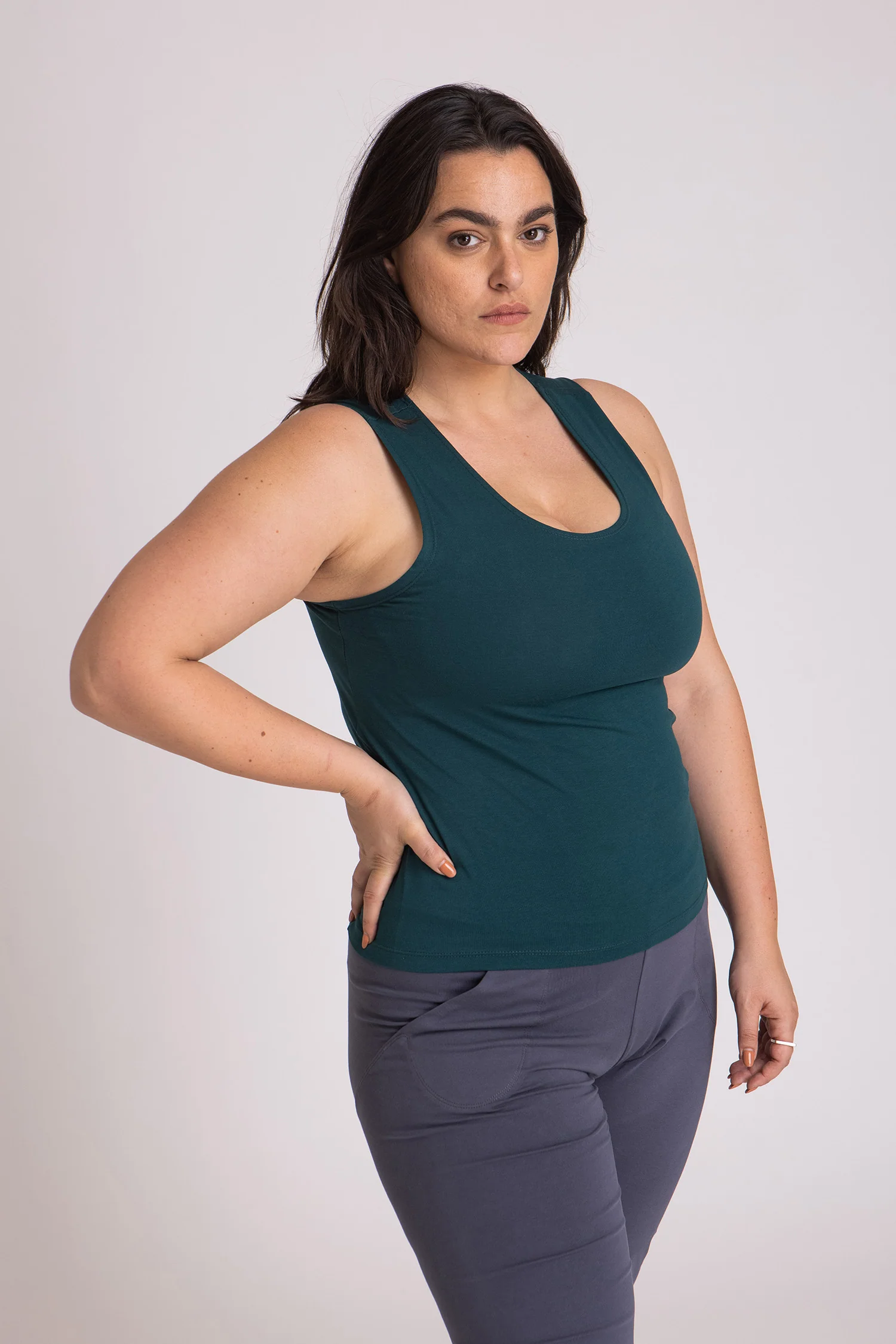 Organic Cotton Half Moon Open Back Tank Top - Image 4