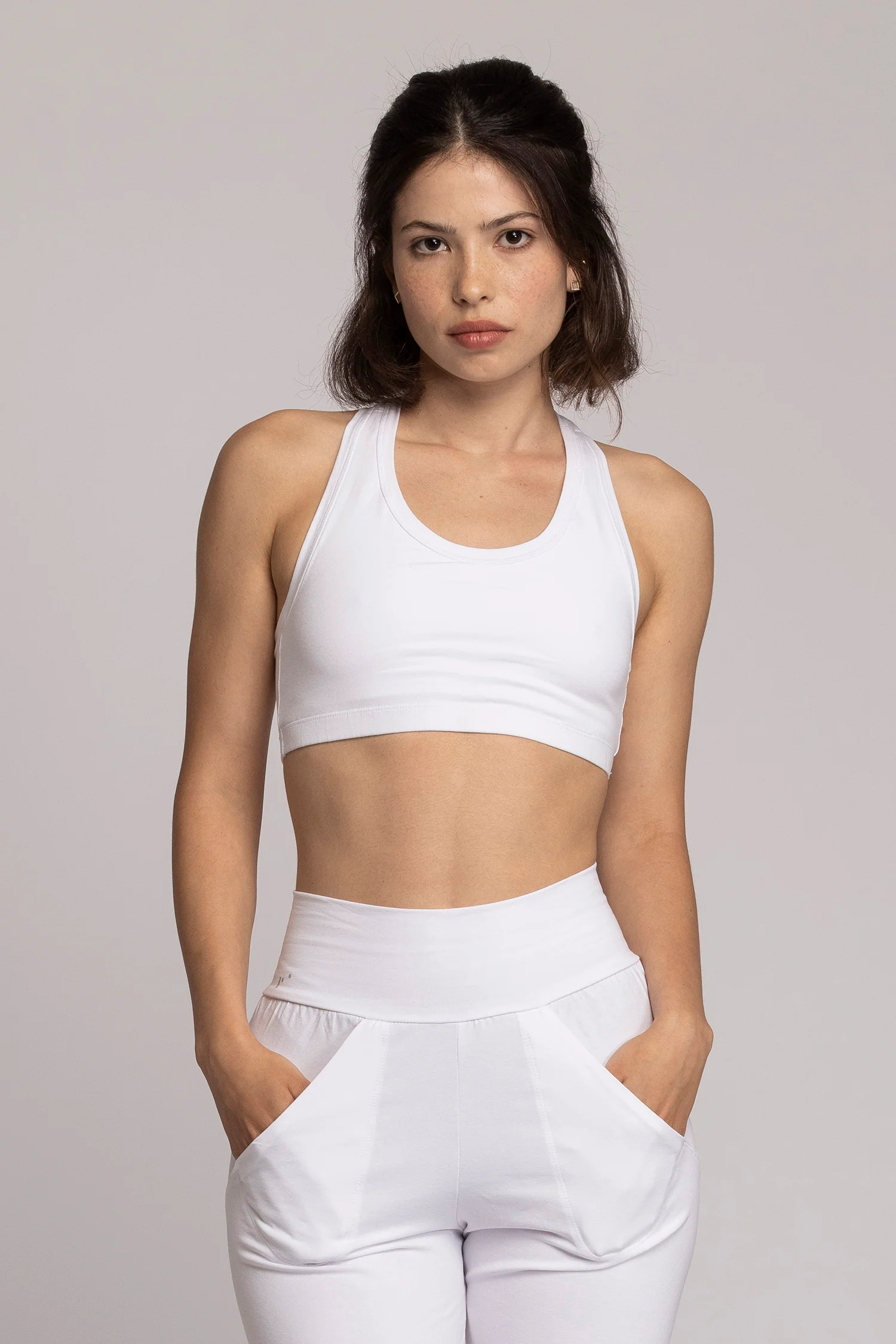 Organic Cotton Pure White Racer-Back Bra - Image 4