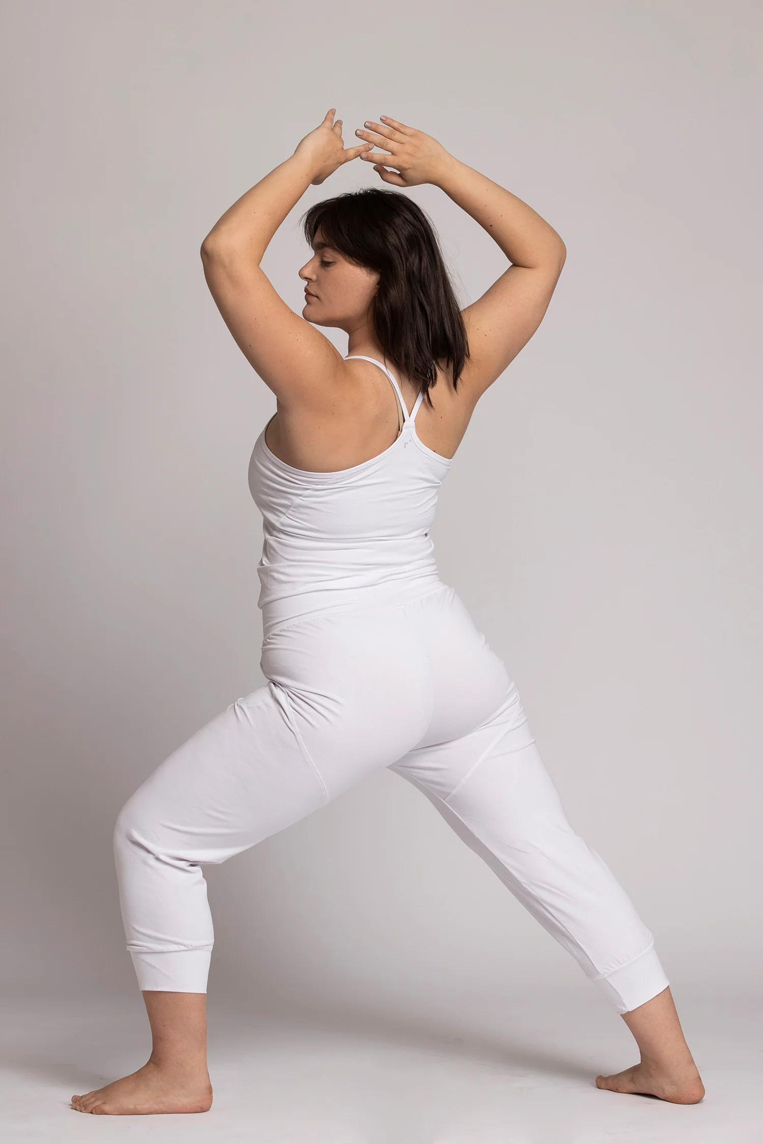 Organic Cotton Pure White Slouchy Capri Yoga Pants - Image 7