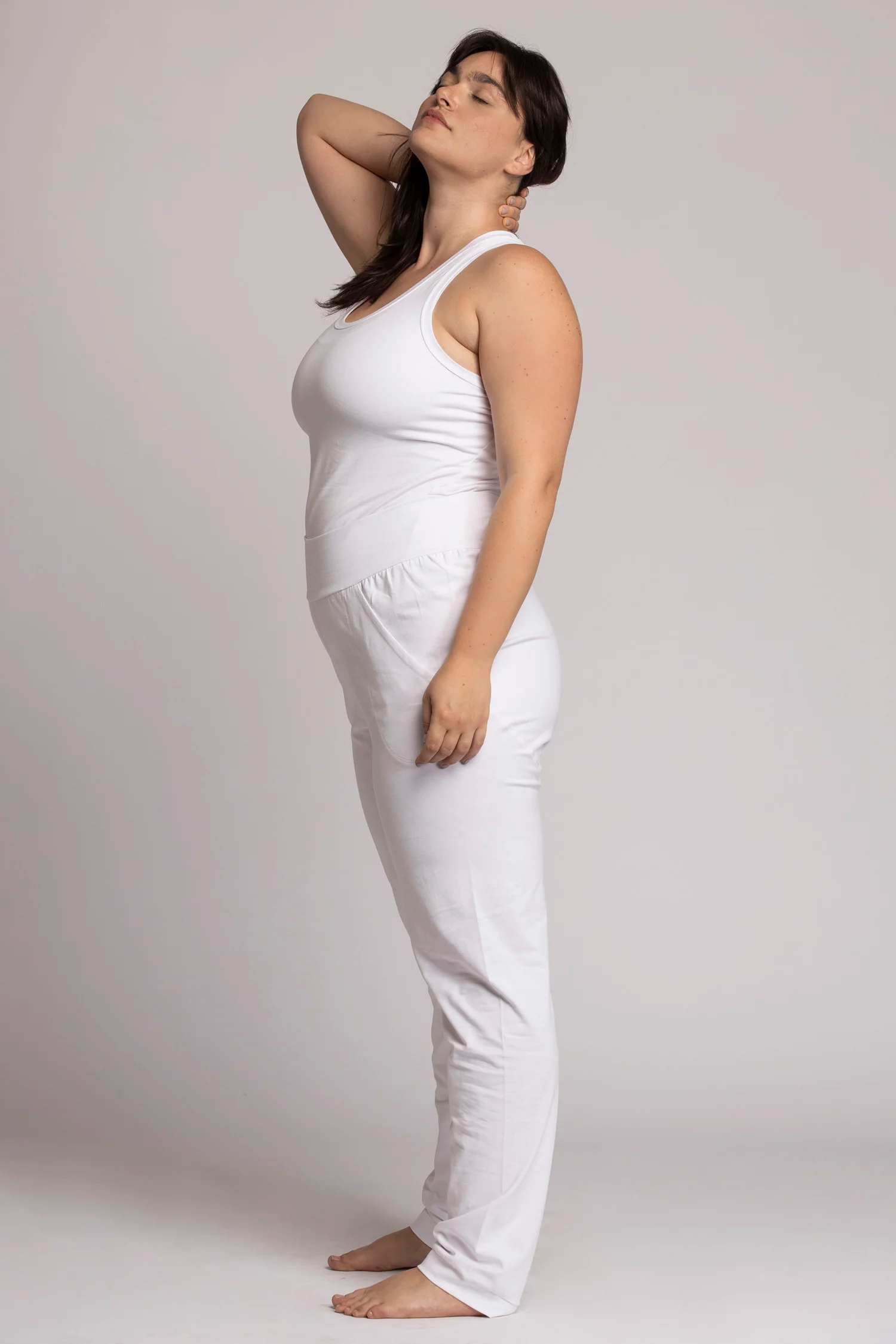 Organic Cotton Pure White Unisex Slouchy Pants - Image 5