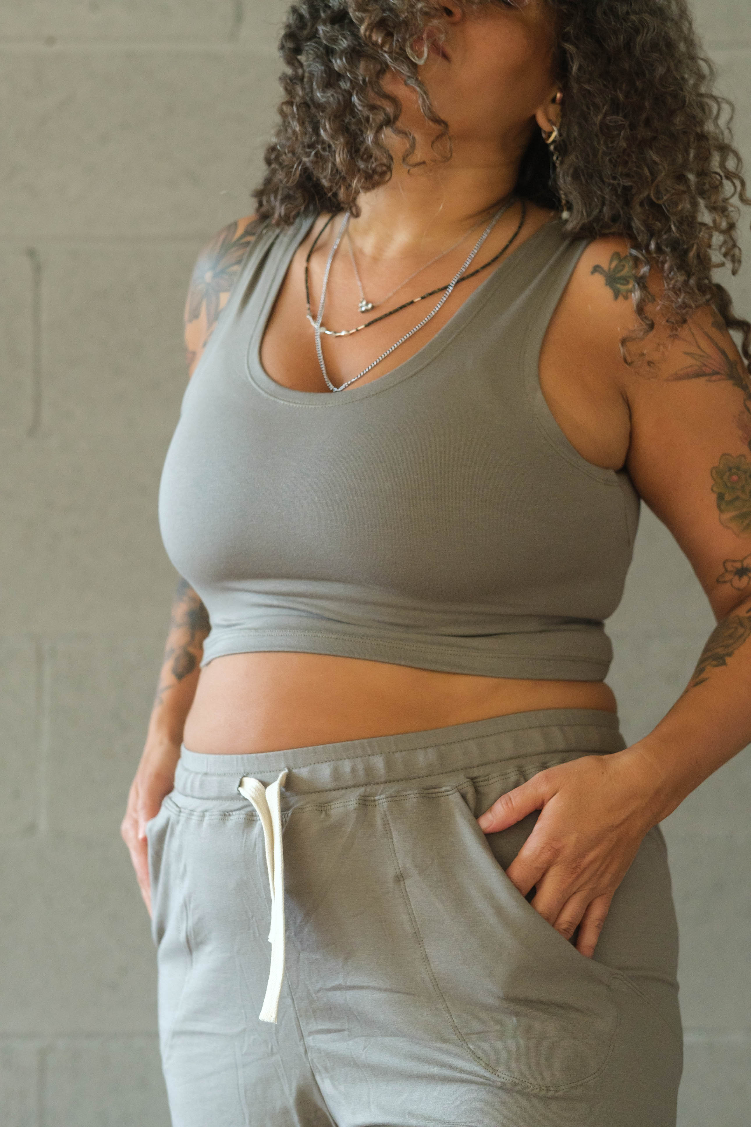 Soft Modal V Back Cropped Top - Image 4