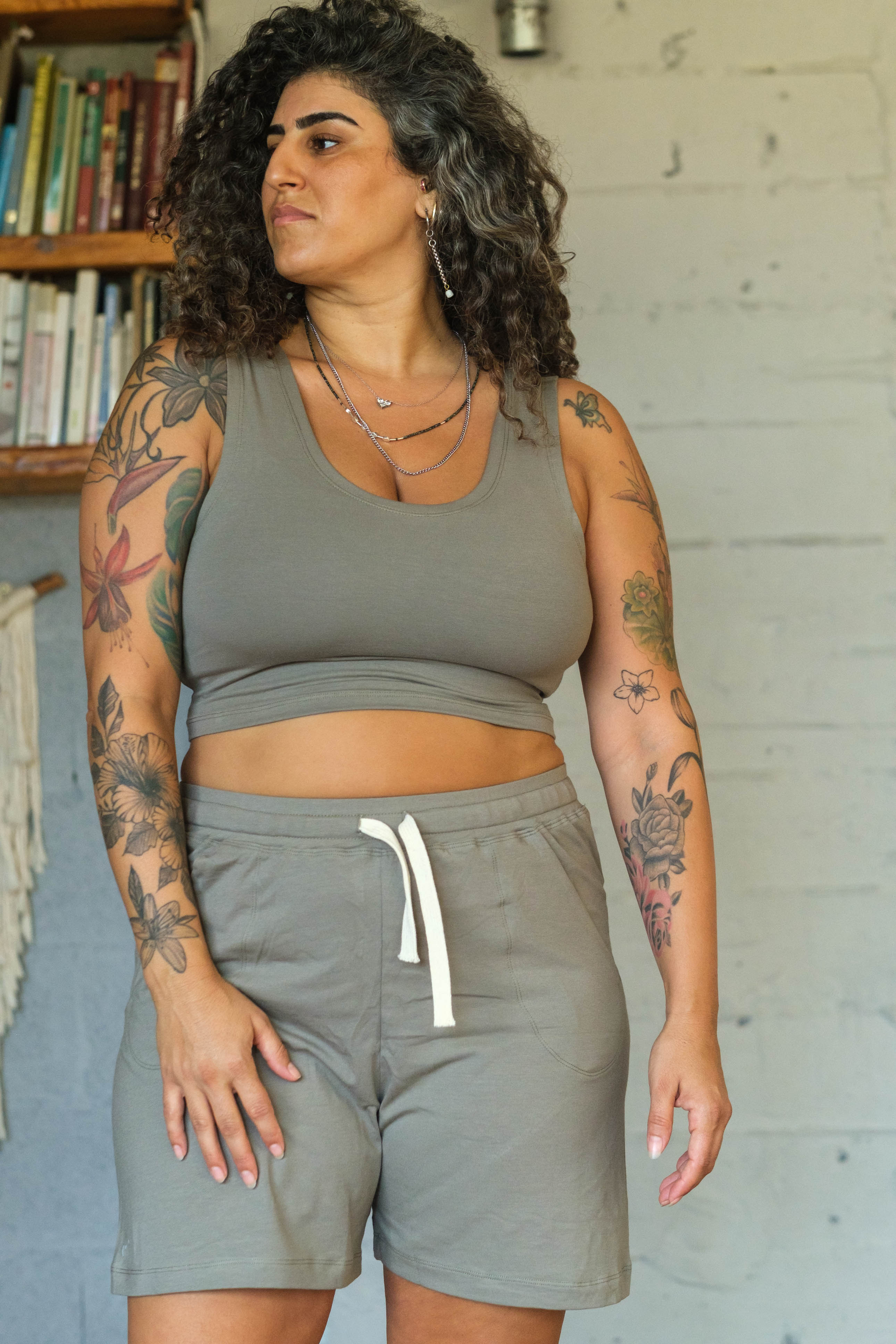 Soft Modal V Back Cropped Top - Image 8