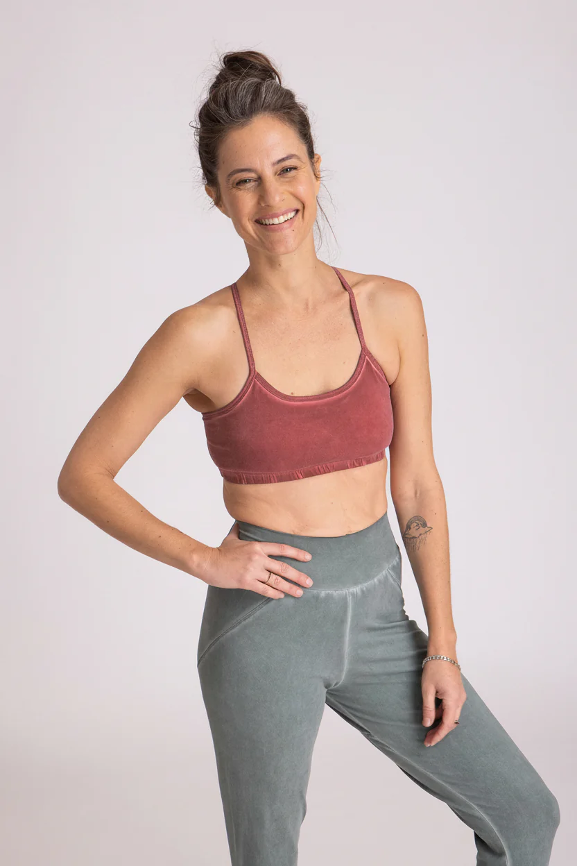 Stonewash Criss Cross Bra
