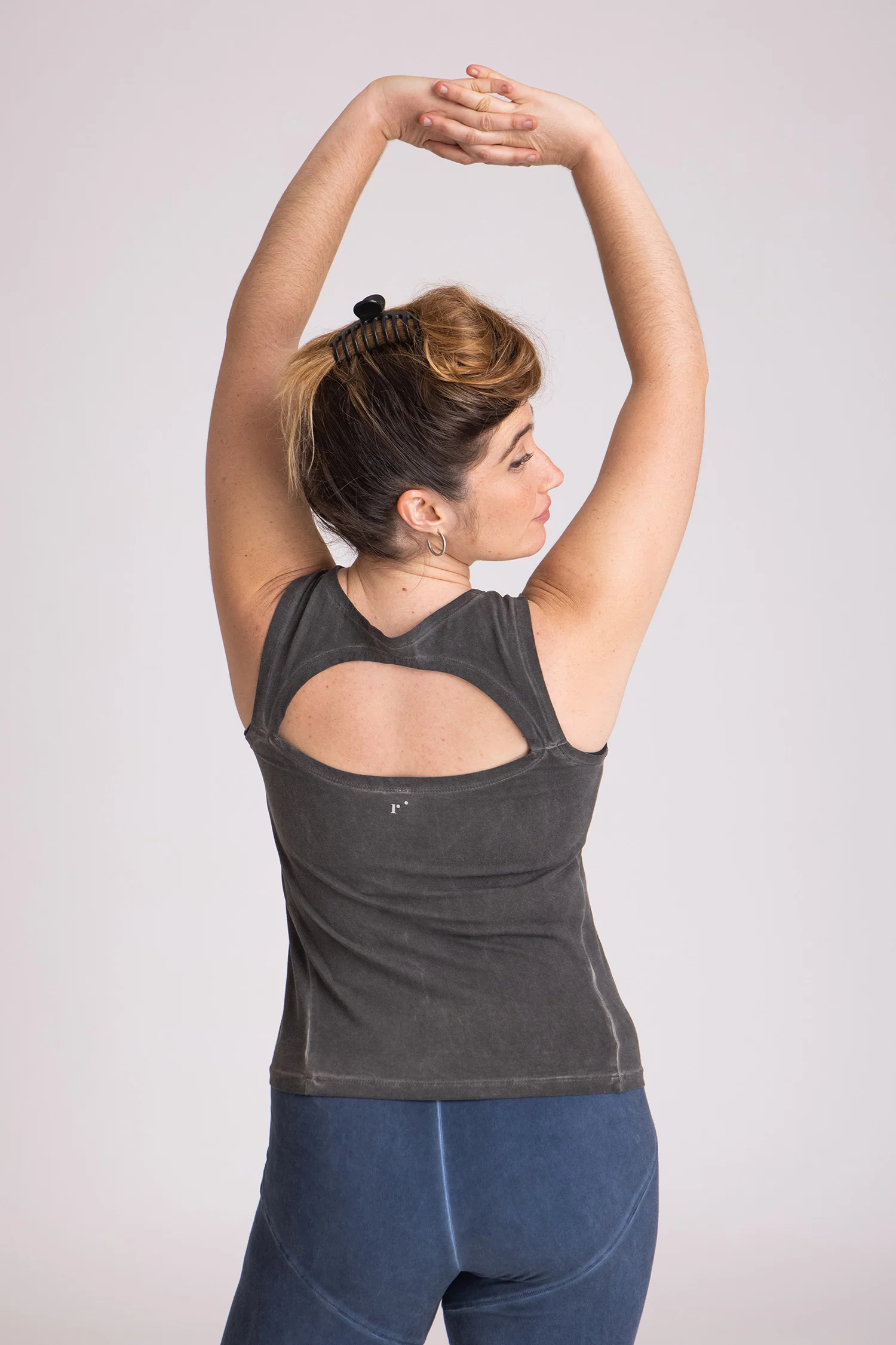 Stonewash Half Moon Open Back Tank Top - Image 4