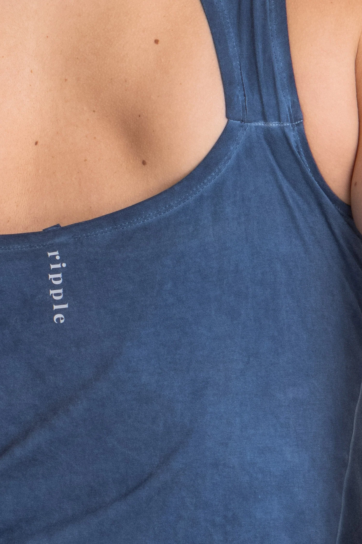 Stonewash Half Moon Open Back Tank Top - Image 2