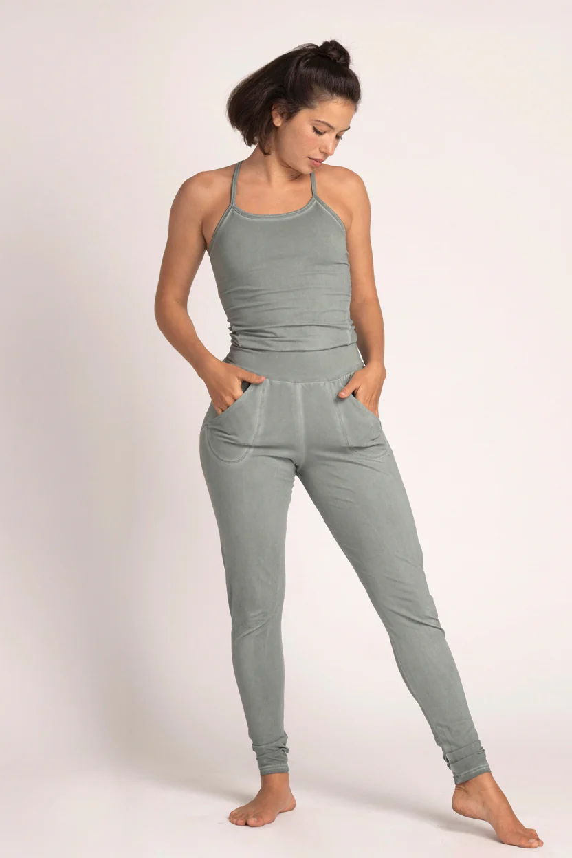 Stonewash Long Yoga Jumpsuit