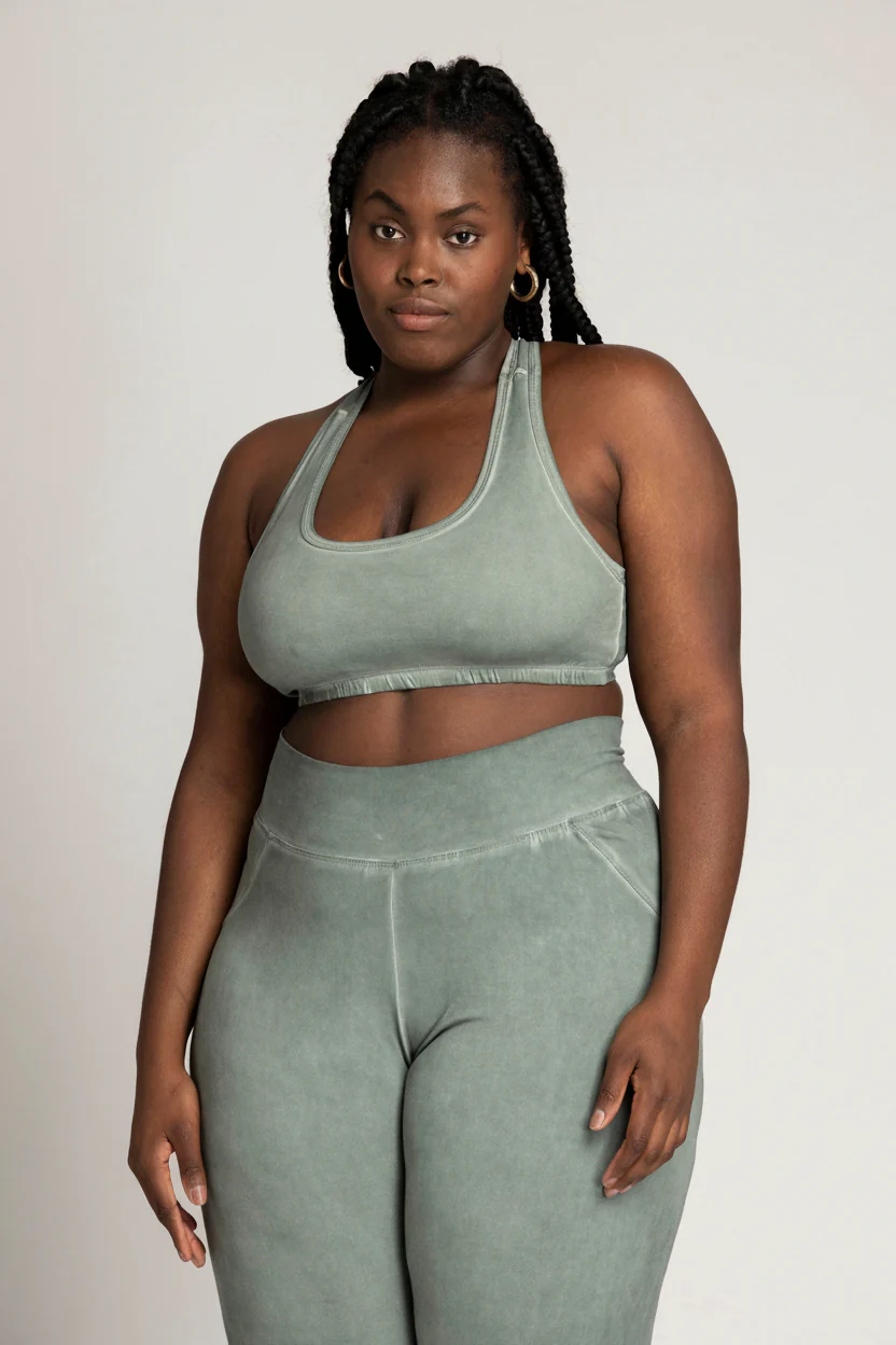 Stonewash Racer-Back Bra